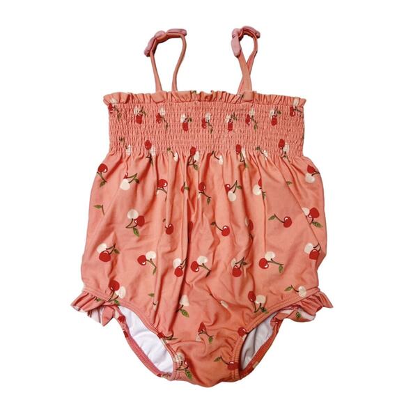 Janie And Jack Smocked Cherry Swim Suit Size 24m - Picture 1 of 8